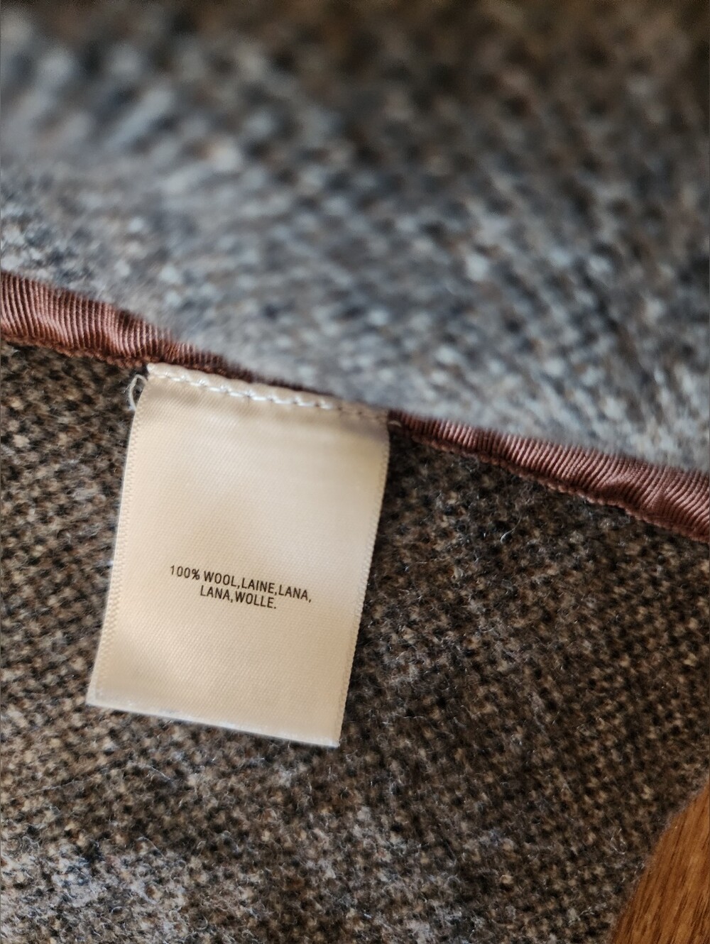 Anthropologie Field Flower Josefa Wool Sweater Coat Size M/L PETITE Taupe Plaid - Picture 6 of 9